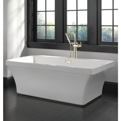 Delta Contemporary Floor Mount Tub Filler Trim with Hand Shower - T4759