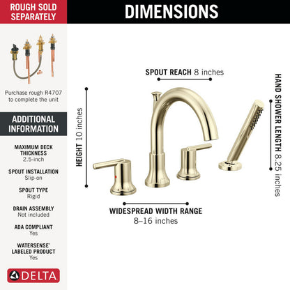 Delta Trinsic Roman Tub with Hand Shower Trim - T4759