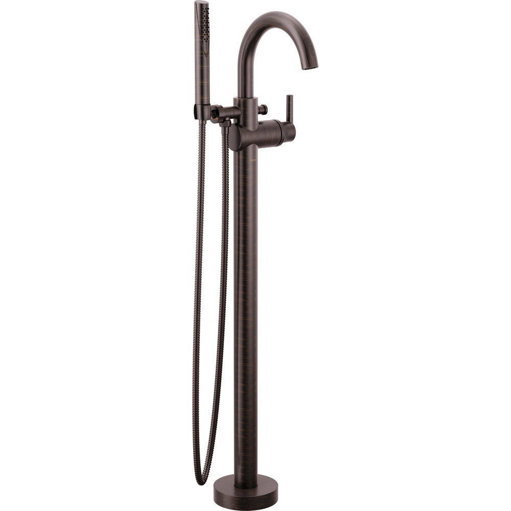 Delta Contemporary Floor Mount Tub Filler Trim with Hand Shower - T4759