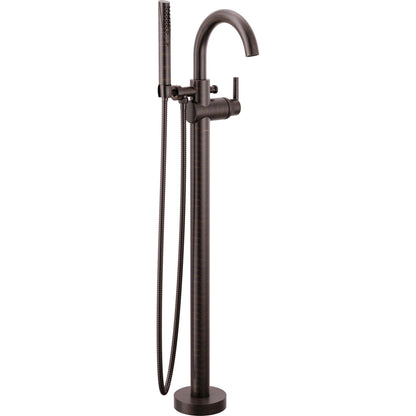 Delta Contemporary Floor Mount Tub Filler Trim with Hand Shower - T4759