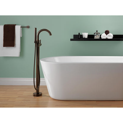 Delta Contemporary Floor Mount Tub Filler Trim with Hand Shower - T4759