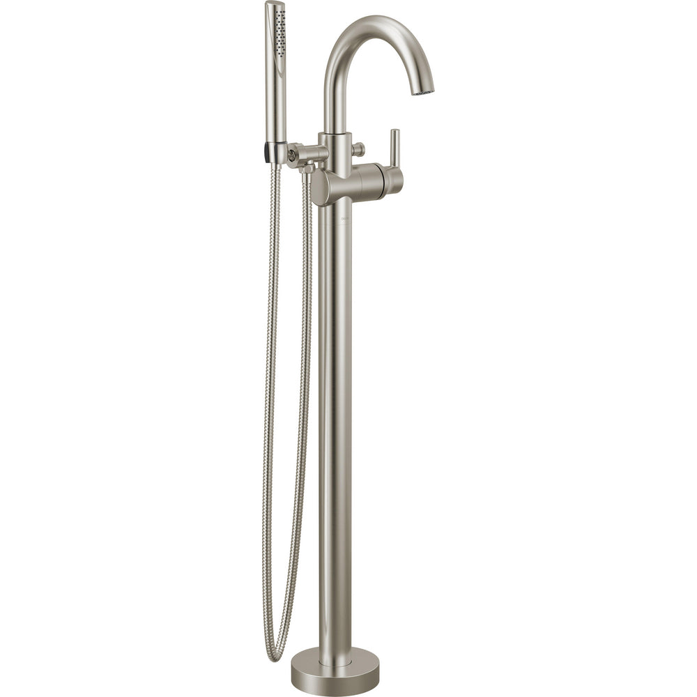 Delta Contemporary Floor Mount Tub Filler Trim with Hand Shower - T4759