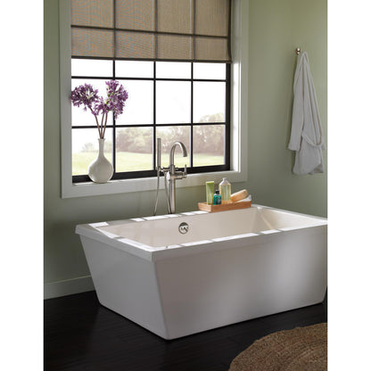 Delta Contemporary Floor Mount Tub Filler Trim with Hand Shower - T4759