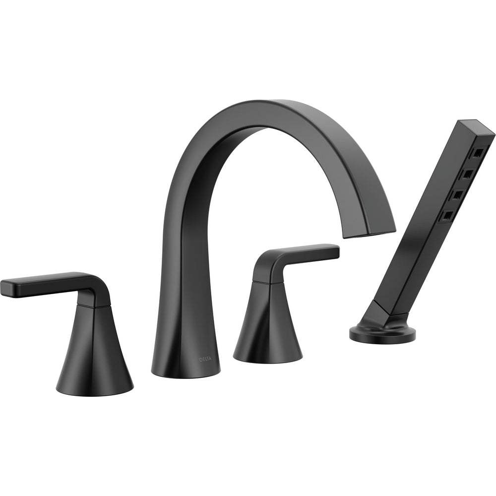 Delta T4762 Lineax Roman Tub with Hand Shower - Matte Black