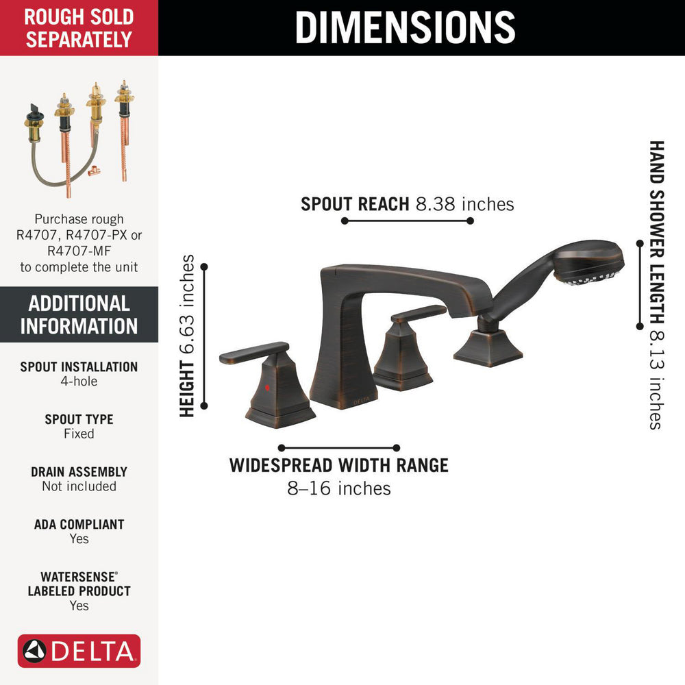 Delta Ashlyn Roman Tub with Hand Shower Trim - T4764