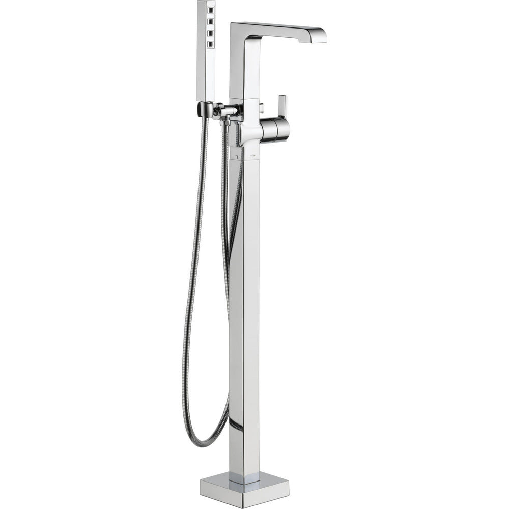 Delta Ara Single Handle Floor Mount Tub Filler Trim with Hand Shower - T4767