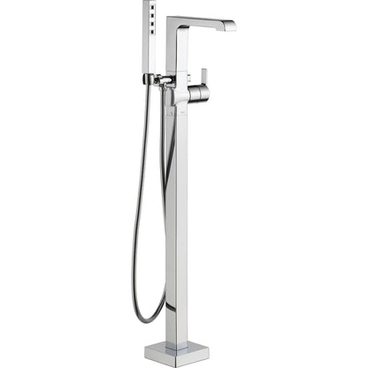 Delta Ara Single Handle Floor Mount Tub Filler Trim with Hand Shower - T4767