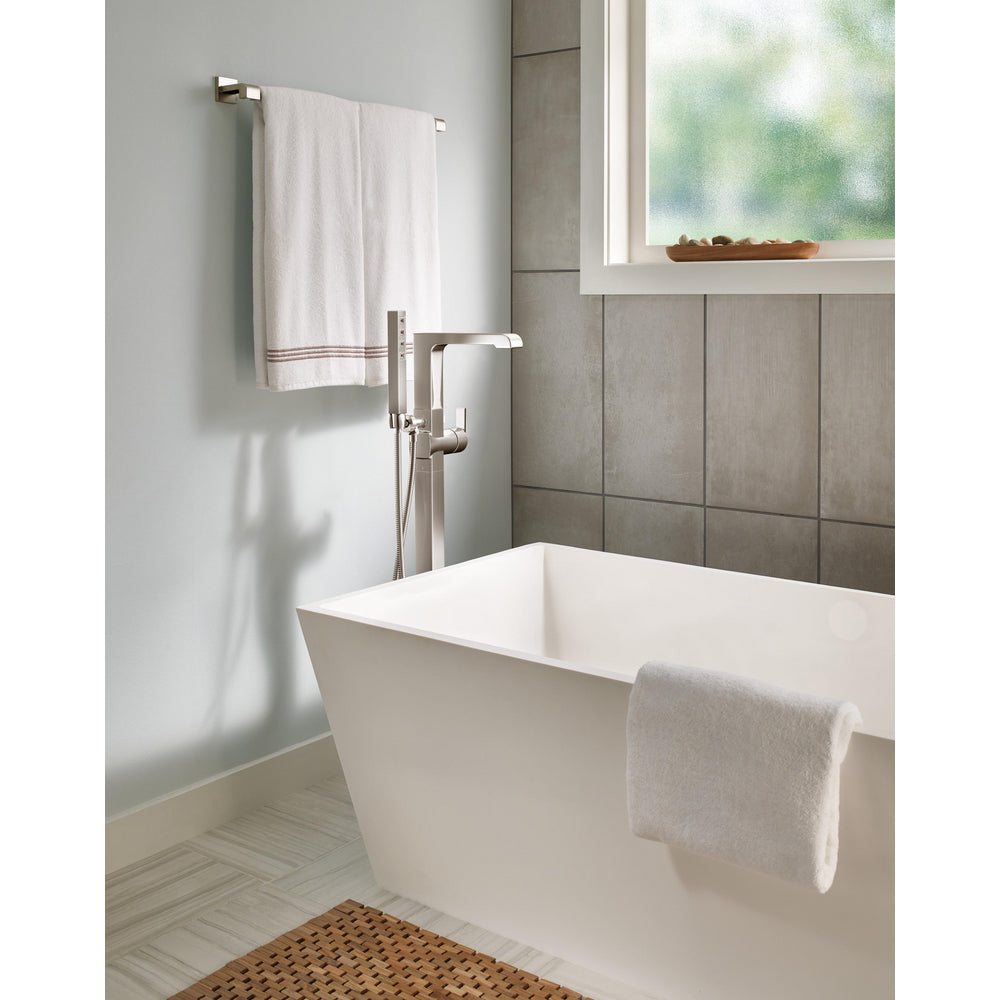 Delta Ara Single Handle Floor Mount Tub Filler Trim with Hand Shower - T4767