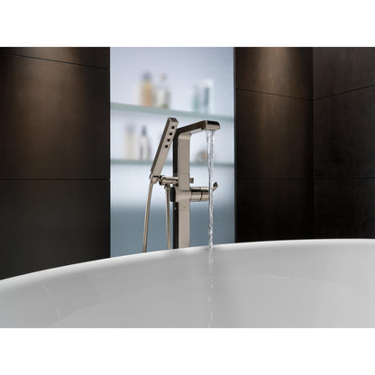 Delta Ara Single Handle Floor Mount Tub Filler Trim with Hand Shower - T4767