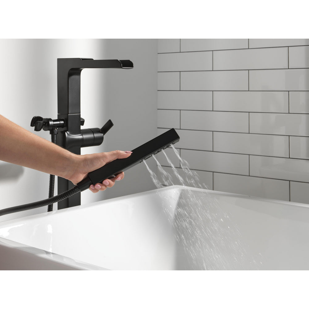 Delta Ara Single Handle Floor Mount Channel Spout Tub Filler Trim with Hand Shower - T4768