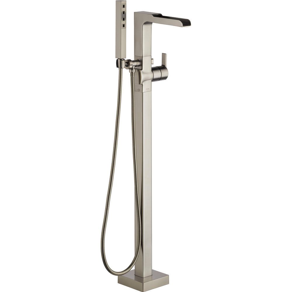 Delta Ara Single Handle Floor Mount Channel Spout Tub Filler Trim with Hand Shower - T4768