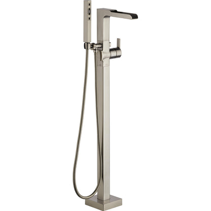 Delta Ara Single Handle Floor Mount Channel Spout Tub Filler Trim with Hand Shower - T4768