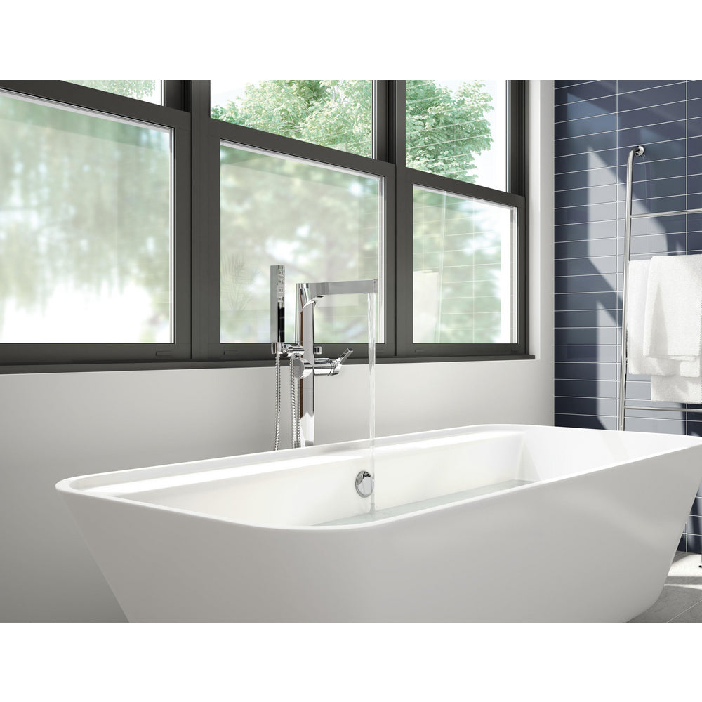 Robinet de baignoire autoportant Delta Zura à poignée unique avec douchette – Garniture T4774