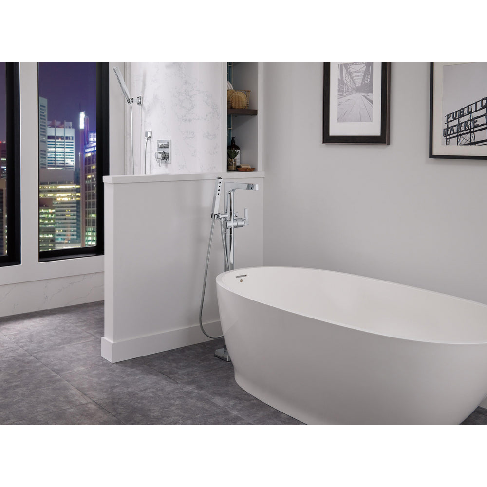 Robinet de baignoire autoportant Delta Zura à poignée unique avec douchette – Garniture T4774