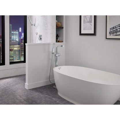 Robinet de baignoire autoportant Delta Zura à poignée unique avec douchette – Garniture T4774