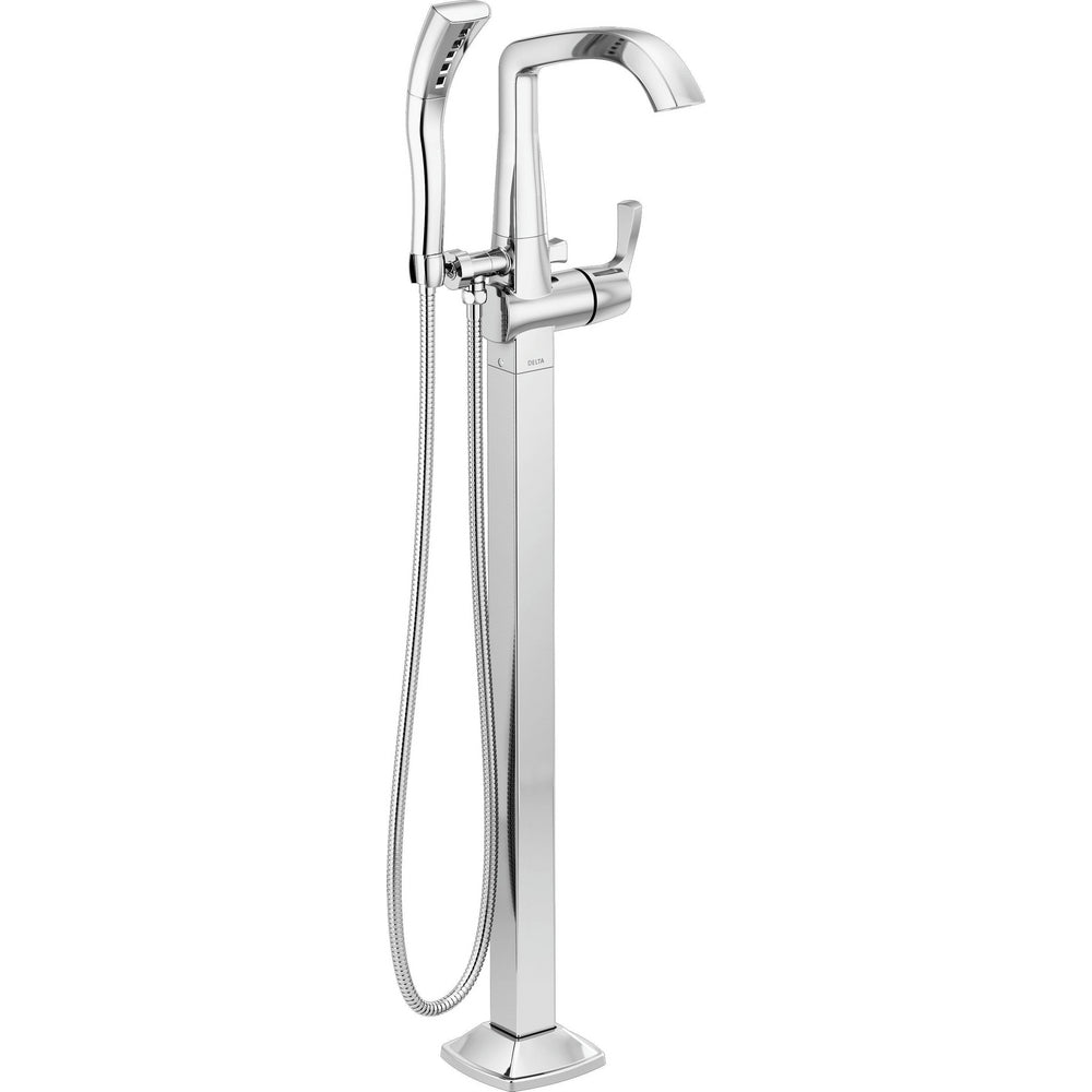 Delta Stryke Single Handle Floor Mount Tub Filler Trim - T4776