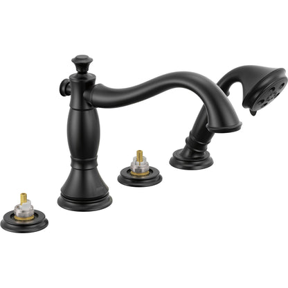 Delta T4797 Cassidy Roman Tub with Hand Shower Less Handles - Matte Black