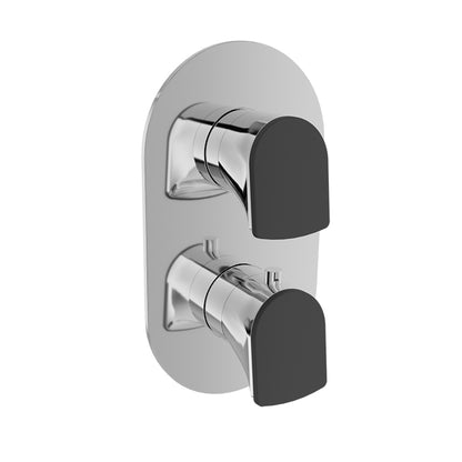 Baril Accent B56 Thermostatic Pressure-Balanced Shower Control Valve Trim With 3-Way Diverter - Smokey Chrome