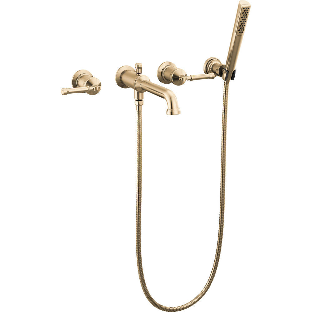 Delta Broderick Wall Mount Tub Filler Trim With Hand Shower Less Handles - T5784