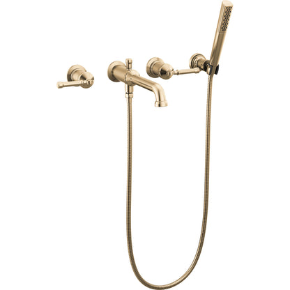 Delta Broderick Wall Mount Tub Filler Trim With Hand Shower Less Handles - T5784