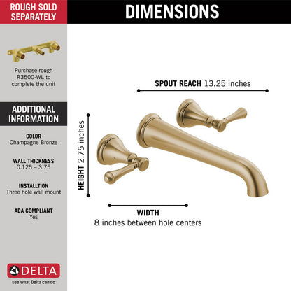 Delta Traditional Wall Mounted Tub Filler - T5797