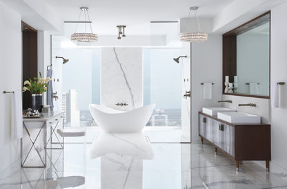 Brizo T70498 in SL, installation inspiration; other fixtures and optional accessories shown are sold separately.