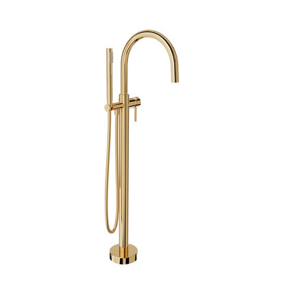 Baril Zip B66 Floor-Mounted Tub Filler With Hand Shower - Gold