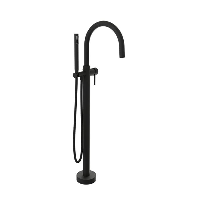 Baril Zip B66 Floor-Mounted Tub Filler With Hand Shower - Matte Black