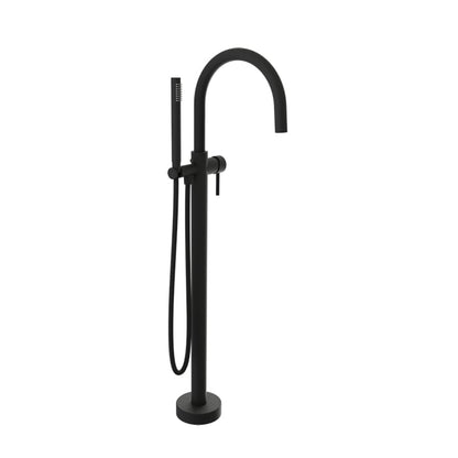 Baril Zip B66 Floor-Mounted Tub Filler With Hand Shower - Matte Black