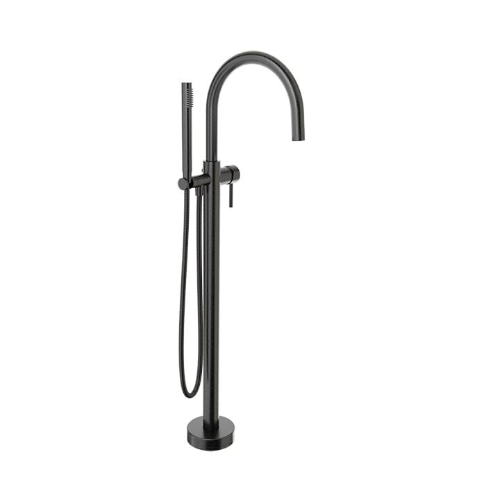 Baril Zip B66 Floor-Mounted Tub Filler With Hand Shower - Black Titanium