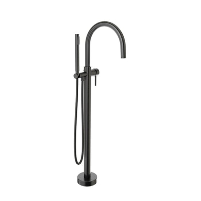 Baril Zip B66 Floor-Mounted Tub Filler With Hand Shower - Black Titanium