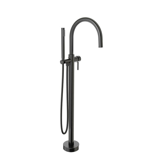 Baril Zip B66 Floor-Mounted Tub Filler With Hand Shower - Black Titanium