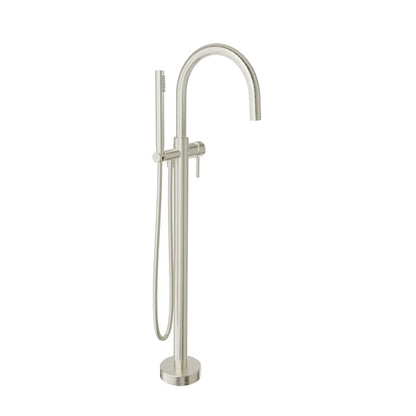 Baril Zip B66 Floor-Mounted Tub Filler With Hand Shower - Brushed Nickel