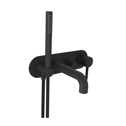 Baril Zip B66 Wall-Mounted Tub Faucet With Hand Shower - Matte Black