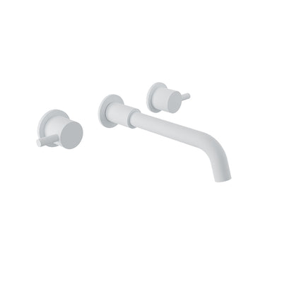 Baril Zip B66 Two Handles Wall-Mounted Lavatory Faucet Trim, Drain Not Included - White