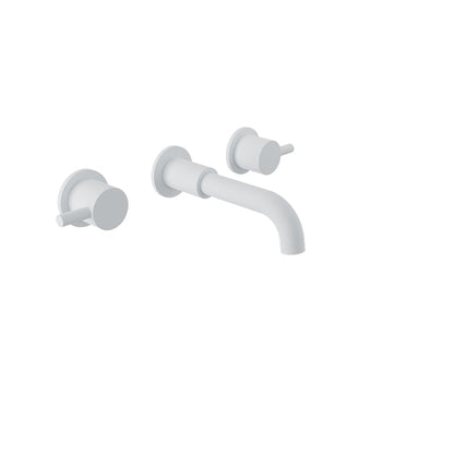 Baril Zip B66 Two Handles Wall-Mounted Lavatory Faucet Trim, Drain Not Included - White