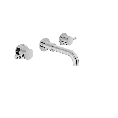 Baril Zip B66 Two Handles Wall-Mounted Lavatory Faucet Trim, Drain Not Included - Polished Chrome