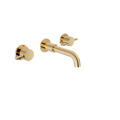 Baril Zip B66 Two Handles Wall-Mounted Lavatory Faucet Trim, Drain Not Included - Gold