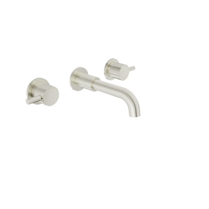 Baril Zip B66 Two Handles Wall-Mounted Lavatory Faucet Trim, Drain Not Included - Brushed Nickel