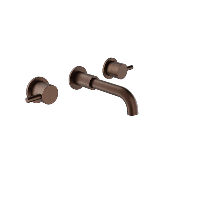 Baril Zip B66 Two Handles Wall-Mounted Lavatory Faucet Trim, Drain Not Included - Venetian Bronze