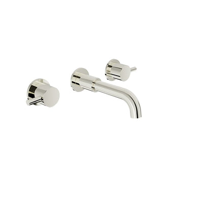 Baril Zip B66 Two Handles Wall-Mounted Lavatory Faucet Trim, Drain Not Included - Polished Nickel