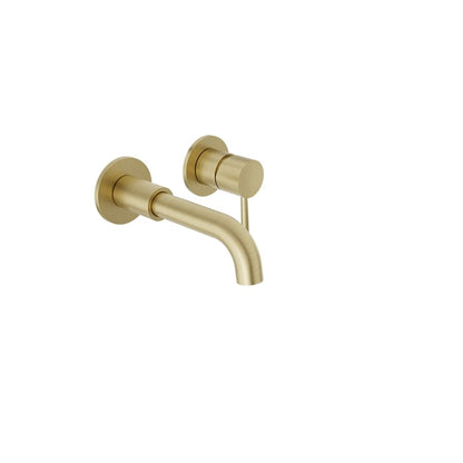 Baril Zip B66 Single Lever Wall-Mounted Lavatory Faucet Trim, Drain Not Included - Satin Brass