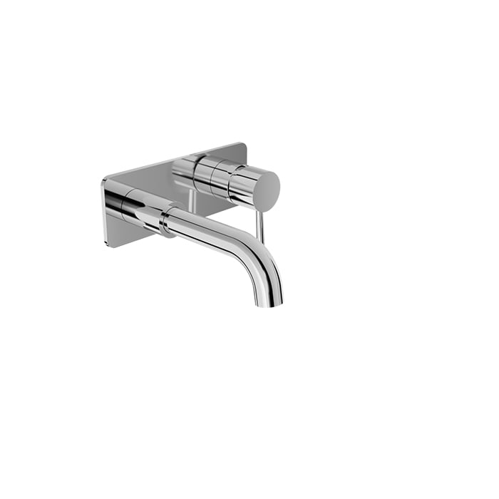 Baril Zip B66 Single Lever Wall-Mounted Lavatory Faucet With Rectangular Cover Plate Trim, Drain Not Included - Polished Chrome