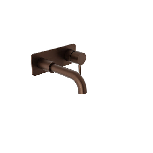 Baril Zip B66 Single Lever Wall-Mounted Lavatory Faucet With Rectangular Cover Plate Trim, Drain Not Included - Venetian Bronze