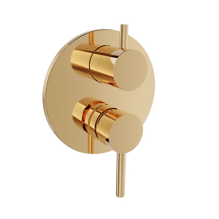 Baril Zip B66 Pressure-Balanced Shower Control Valve Trim With 2-Way Diverter - Gold