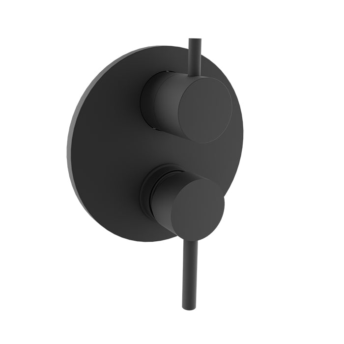 Baril Zip B66 Pressure-Balanced Shower Control Valve Trim With 3-Way Diverter - Matte Black