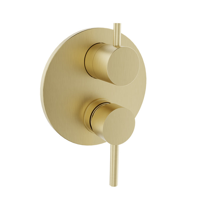 Baril Zip B66 Pressure-Balanced Shower Control Valve Trim With 3-Way Diverter - Satin Brass