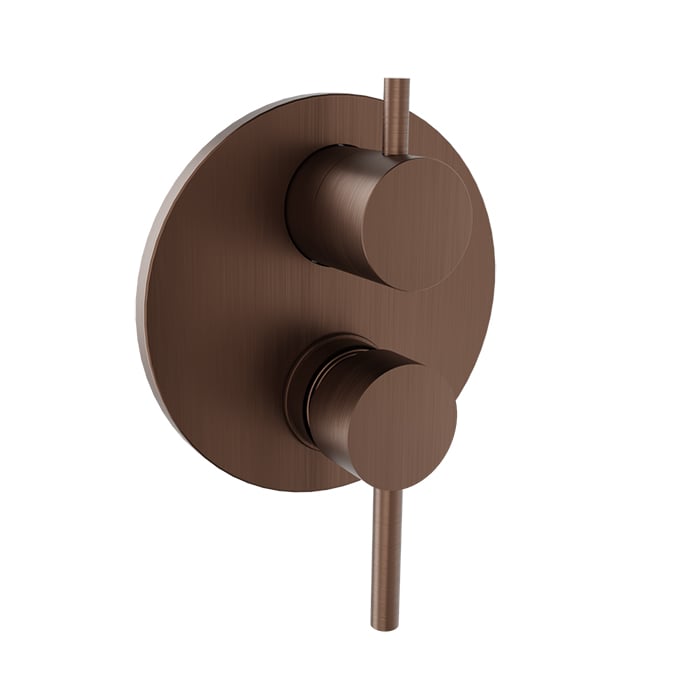 Baril Zip B66 Pressure-Balanced Shower Control Valve Trim With 3-Way Diverter - Venetian Bronze