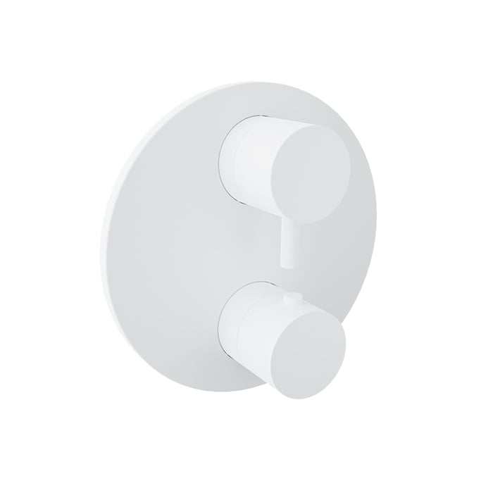 Baril Zip B66 Thermostatic Pressure-Balanced Shower Control Valve Trim With 1-Way Diverter - White