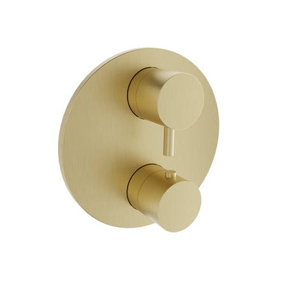 Baril Zip B66 Thermostatic Pressure-Balanced Shower Control Valve Trim With 1-Way Diverter - Satin Brass